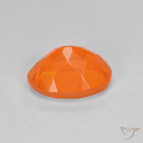 Fire Opal Gemstone in 8.2 x 6.3 mm Size for Sale, Fire Opal Stone in Medium Orange Color