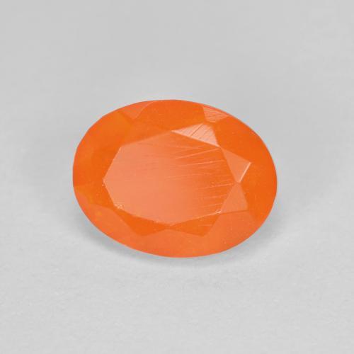 8,2 x 6,2mm Opale di fuoco arancione taglio ovale dal Messico, peso di 0,84 ct, pietra preziosa naturale non trattati in purezza Transparent, 1 pezzo Opale di fuoco Ovale sfaccettato - Colore: Arancione brillante, durezza Mohs di 5,5 - 6,5 , Photo A