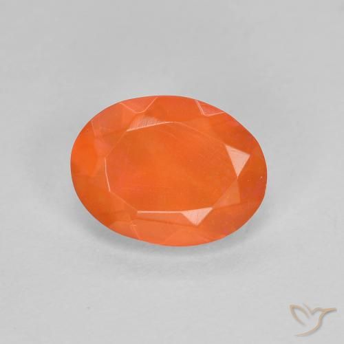0.68ct Natural Bright Orange Fire Opal, Oval, Transparent