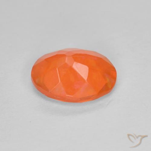 Fire Opal Gemstone in 8 x 6 mm (calibrated) Size for Sale, Fire Opal Stone in Bright Orange Color