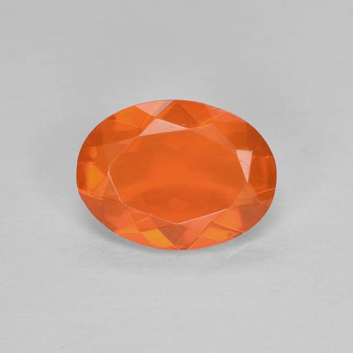 Medium Orange Feueropal Edelstein - 0.7ct Oval facettiert (ID: 585386)