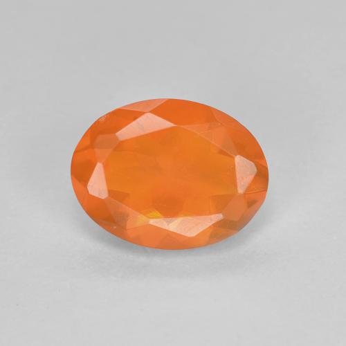 Warm Apricot Orange Fire Opal Gem - 0.7ct Oval Facet (ID: 585393)