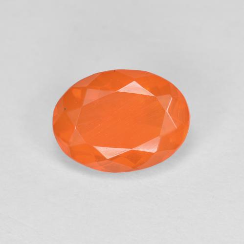 Opale di fuoco 8 x 5,9mm arancione Ovale sfaccettato dal Messico, peso di 0,72 ct, gemma naturale non trattati in purezza Translucent, 1 pezzo Opale di fuoco - Colore: Arancia Fuoco, durezza Mohs di 5,5 - 6,5, Photo A
