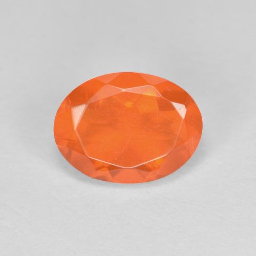 Bright Orange Fire Opal Gem - 0.8ct Oval Facet (ID: 592185)