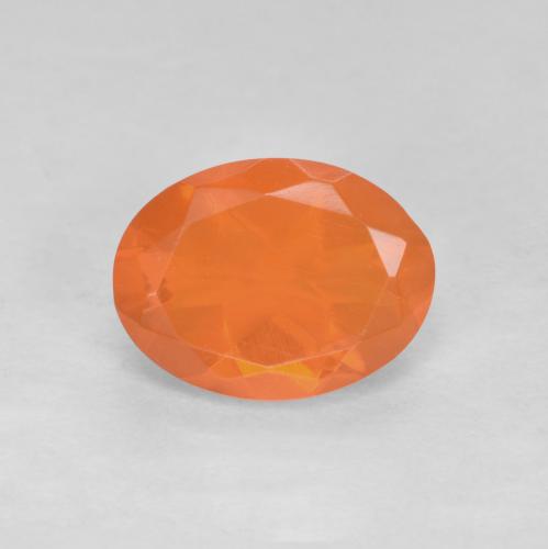 0.73 ct Orange Fire Opal Stone, Natural Fire Opal in Oval Facet Shape for Sale