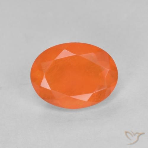 0.68ct Natural Medium Orange Fire Opal, Oval, Translucent
