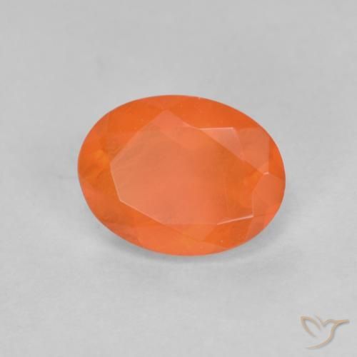 0.68 ct Orange Fire Opal Stone, Natural Fire Opal in Oval Facet Shape for Sale