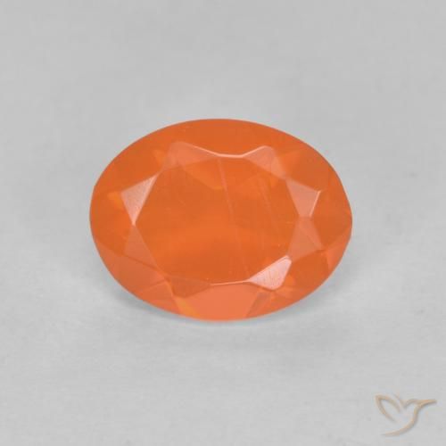 0.63ct Natural Medium Orange Fire Opal, Oval, Translucent, Photo A