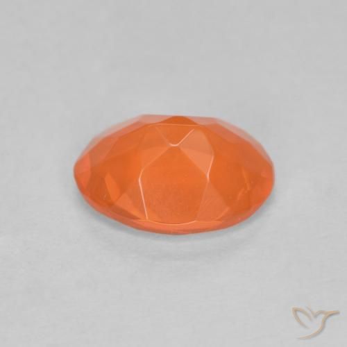 Fire Opal Gemstone in 8 x 6 mm (calibrated) Size for Sale, Fire Opal Stone in Medium Orange Color