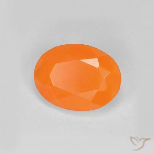 0.70ct Natural Reddish Orange Fire Opal, Oval, Translucent