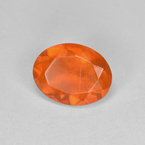 Orange rouge foncé Opale de Feu gemme - 0.6ct Ovale facette (ID: 592191)
