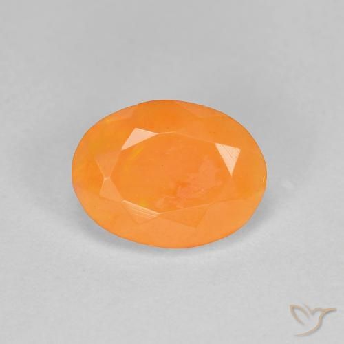 0.75ct Natural Medium Orange Fire Opal, Oval, Translucent