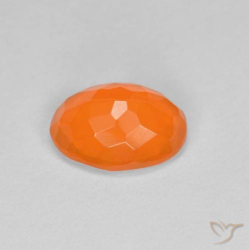 Fire Opal Gemstone in 8 x 6 mm (calibrated) Size for Sale, Fire Opal Stone in Reddish Orange Color