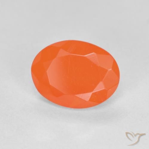 0.69 ct Orange Fire Opal Stone, Natural Fire Opal in Oval Facet Shape for Sale