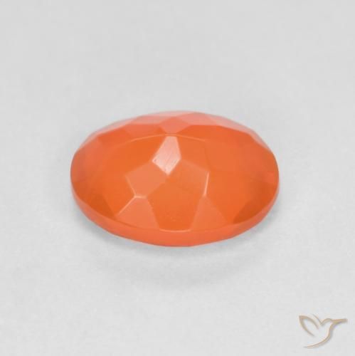 Fire Opal Gemstone in 8 x 6 mm (calibrated) Size for Sale, Fire Opal Stone in Deep Reddish Orange Color