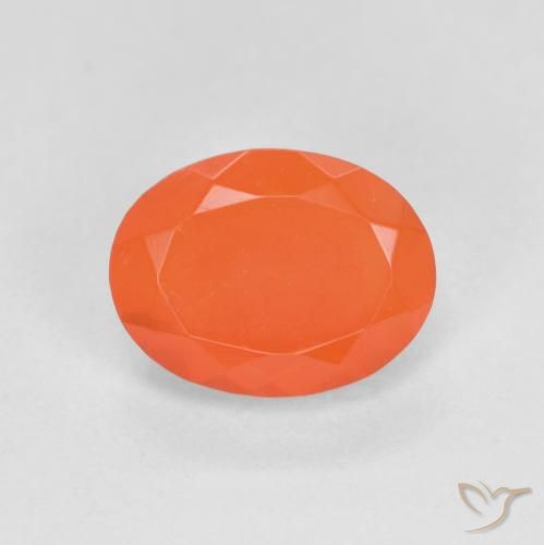 0.78ct Natural Bright Orange Fire Opal, Oval, Translucent