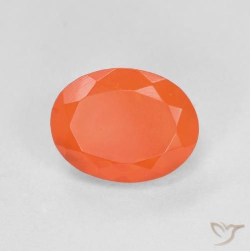 0.78 ct Orange Fire Opal Stone, Natural Fire Opal in Oval Facet Shape for Sale
