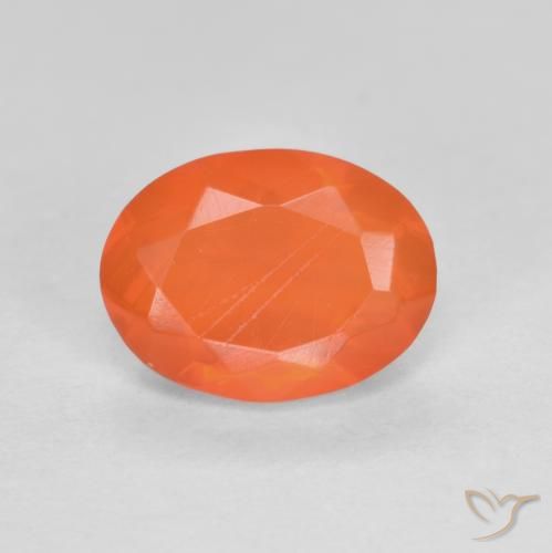 0.72ct Natural Intense Orange Fire Opal, Oval, Translucent