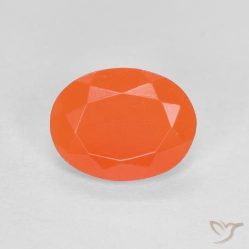 Intense Orange Feueropal Edelstein - 0.6ct Oval facettiert (ID: 592227)