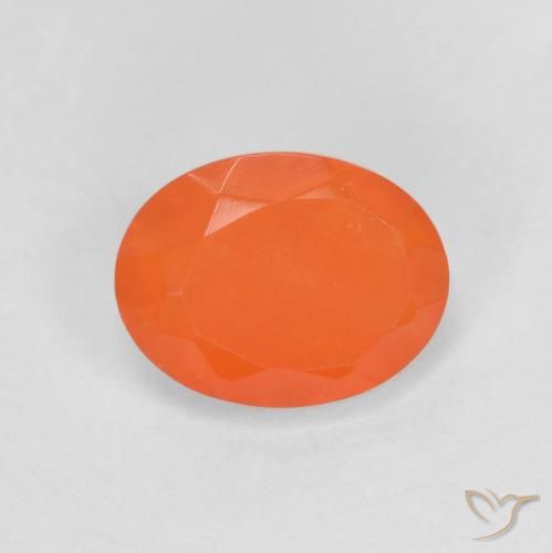 8,2 x 6,3mm Opale di fuoco arancione taglio ovale dal Messico, peso di 0,72 ct, pietra preziosa naturale non trattati in purezza Translucent, 1 pezzo Opale di fuoco Ovale sfaccettato - Colore: Arancio Intenso, durezza Mohs di 5,5 - 6,5 , Photo A