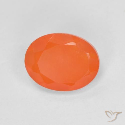 0.72 ct Orange Fire Opal Stone, Natural Fire Opal in Oval Facet Shape for Sale