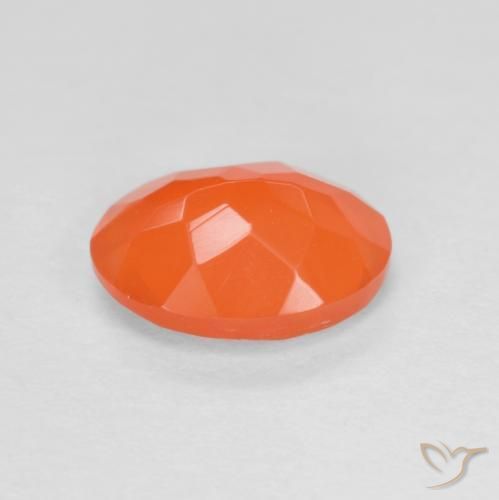 Fire Opal Gemstone in 8.2 x 6.3 mm Size for Sale, Fire Opal Stone in Intense Orange Color