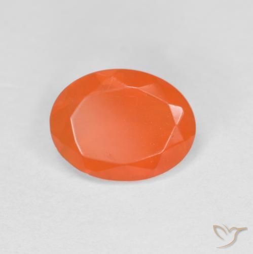 0.59 ct Orange Fire Opal Stone, Natural Fire Opal in Oval Facet Shape for Sale
