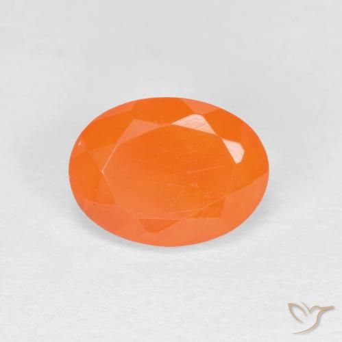 0.82ct Natural Medium Orange Fire Opal, Oval, Translucent, Photo A