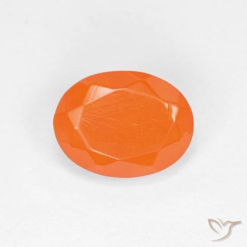 0.70ct Natural Warm Apricot Orange Fire Opal, Oval, Translucent