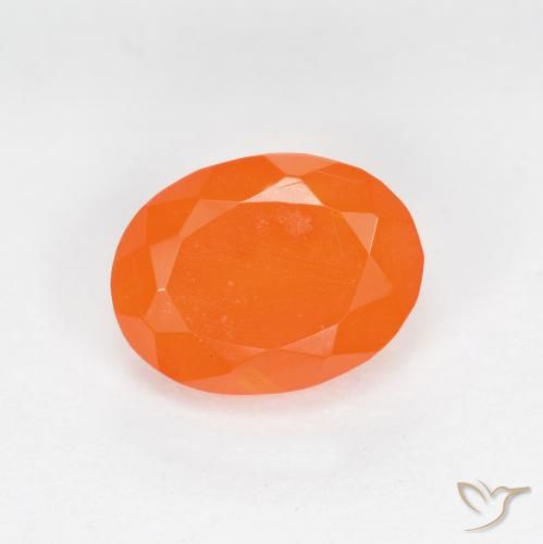 0.69ct Natural Reddish Orange Fire Opal, Oval, Translucent