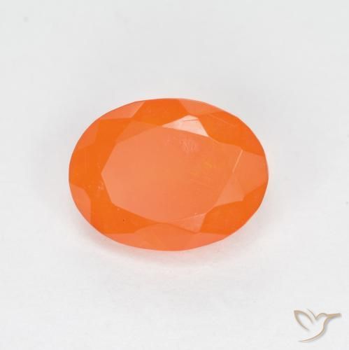 0.69 ct Orange Fire Opal Stone, Natural Fire Opal in Oval Facet Shape for Sale