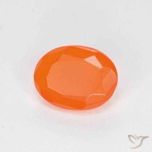0.64 ct Orange Fire Opal Stone, Natural Fire Opal in Oval Facet Shape for Sale