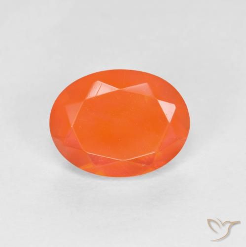 0.77ct Natural Intense Orange Fire Opal, Oval, Translucent