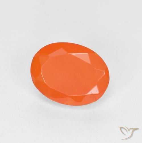 0.71 ct Orange Fire Opal Stone, Natural Fire Opal in Oval Facet Shape for Sale