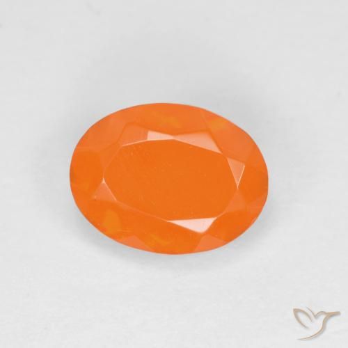 0.61ct Natural Intense Orange Fire Opal, Oval, Translucent