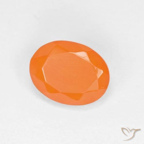 0.54 ct Orange Fire Opal Stone, Natural Fire Opal in Oval Facet Shape for Sale