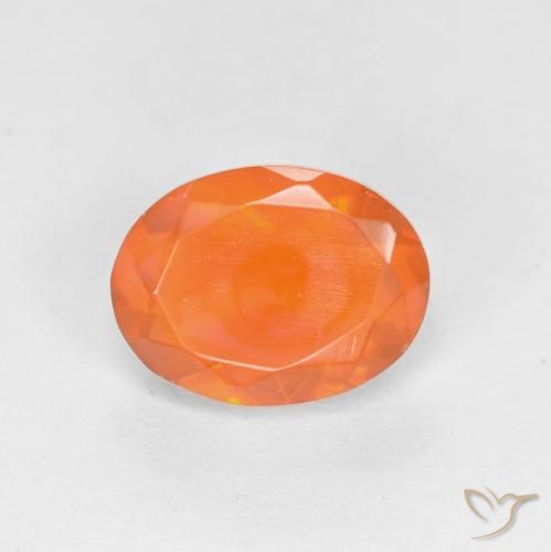 0.58 ct Oval Cut Fire Opal, 7.7 x 6 mm From Mexico, Photo A