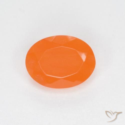 0.62ct Natural Medium Orange Fire Opal, Oval, Translucent