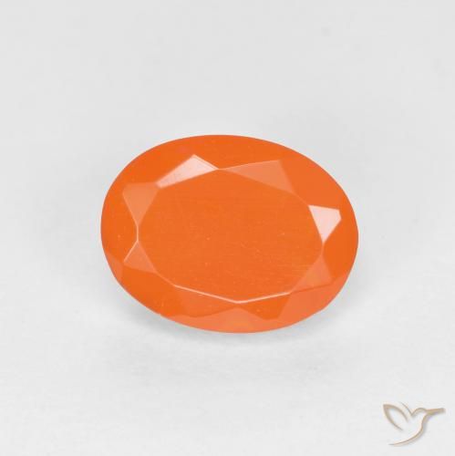 0.71ct Natural Medium Orange Fire Opal, Oval, Translucent