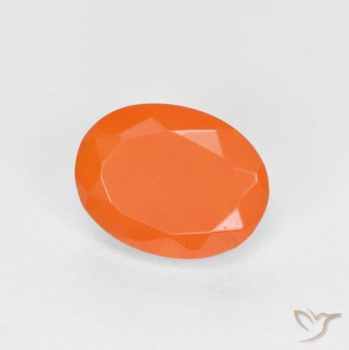 0.71 ct Orange Fire Opal Stone, Natural Fire Opal in Oval Facet Shape for Sale
