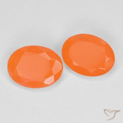1.08 ctw Orange Fire Opal Stones, Natural Fire Opal in Oval Facet Shape for Sale