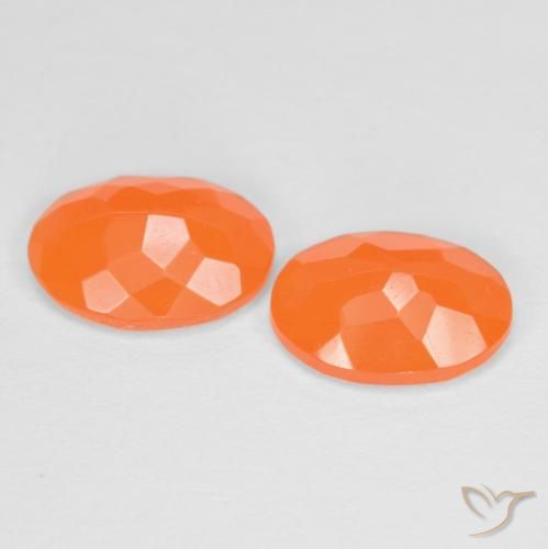 Fire Opal Gemstones in 8 x 6 mm (calibrated) Size for Sale, Fire Opal Stones in Warm Apricot Orange Color