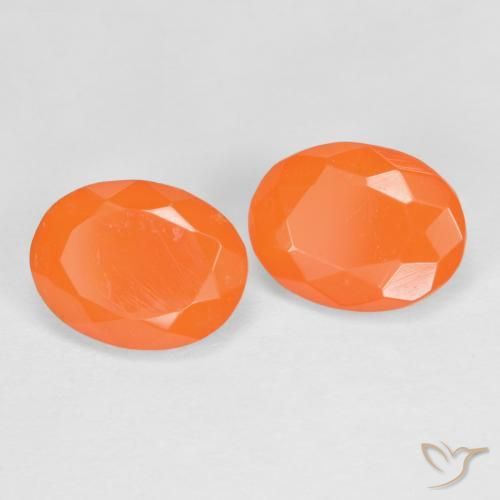 1.45 ctw Orange Fire Opal Stones, Natural Fire Opal in Oval Facet Shape for Sale