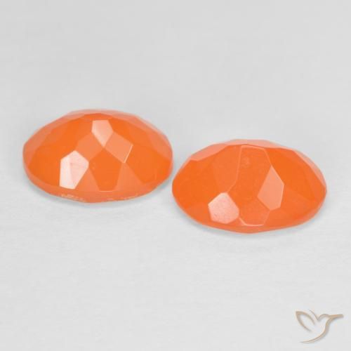 Fire Opal Gemstones in 8 x 6 mm (calibrated) Size for Sale, Fire Opal Stones in Medium Orange Color
