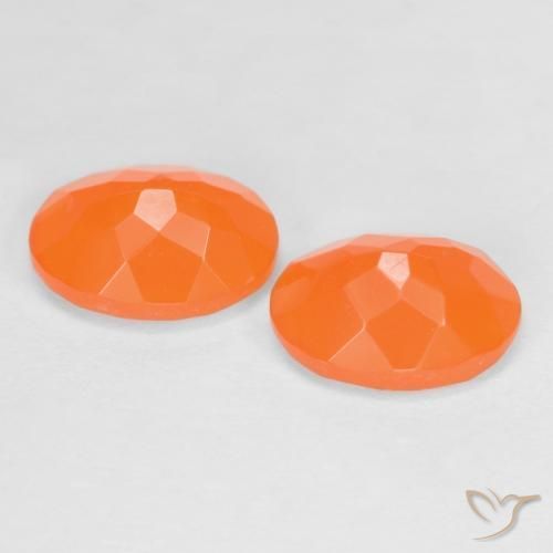 Fire Opal Gemstones in 8 x 6 mm (calibrated) Size for Sale, Fire Opal Stones in Medium Orange Color