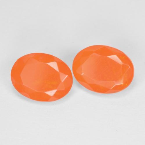 1.31 ctw Orange Fire Opal Stones, Natural Fire Opal in Oval Facet Shape for Sale