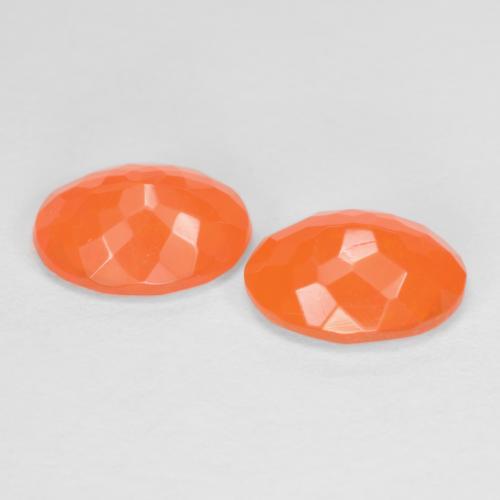 Fire Opal Gemstones in 8 x 6 mm (calibrated) Size for Sale, Fire Opal Stones in Medium Orange Color