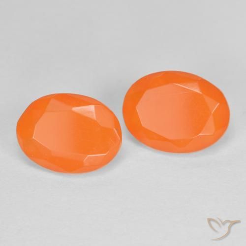 1.31 ctw Orange Fire Opal Stones, Natural Fire Opal in Oval Facet Shape for Sale