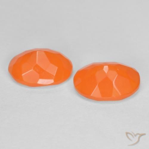 Fire Opal Gemstones in 8 x 6 mm (calibrated) Size for Sale, Fire Opal Stones in Medium Orange Color