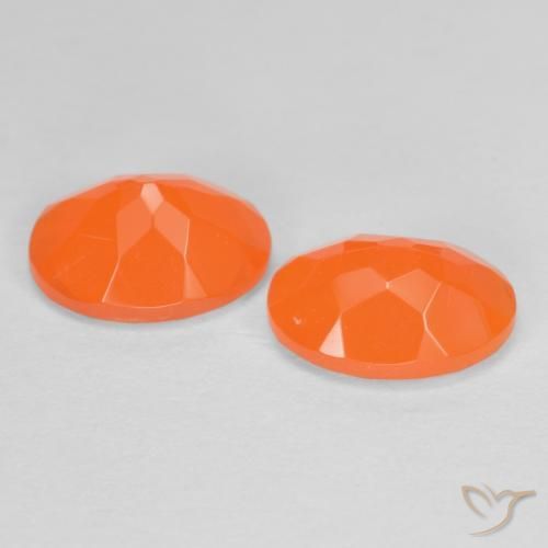 Fire Opal Gemstones in 8 x 6 mm (calibrated) Size for Sale, Fire Opal Stones in Medium Orange Color
